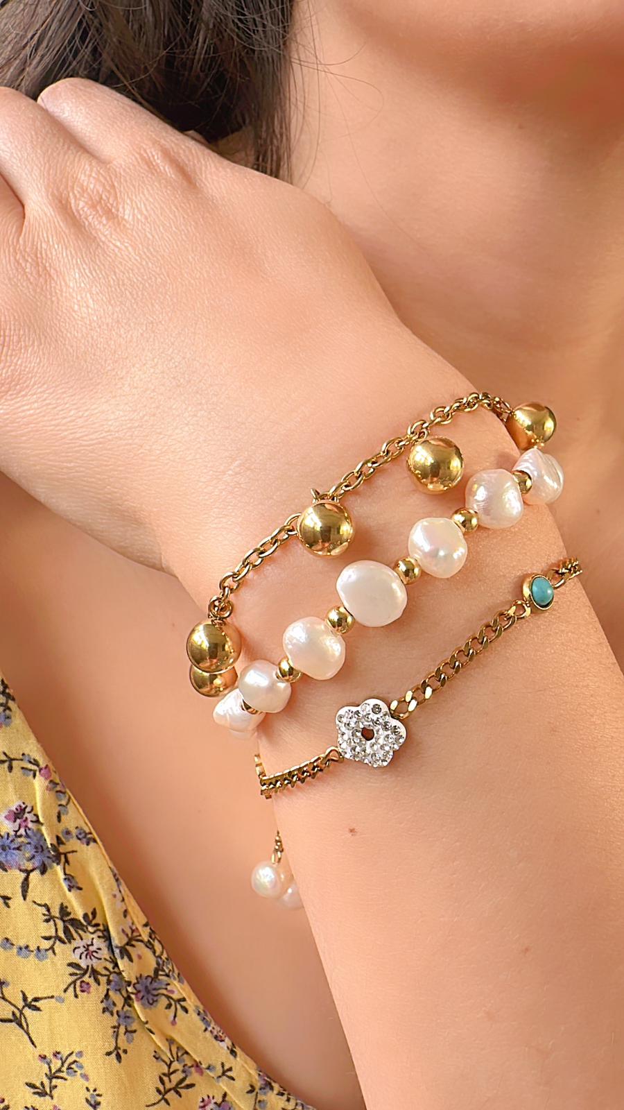 White Pearl Adjustable Bracelet
