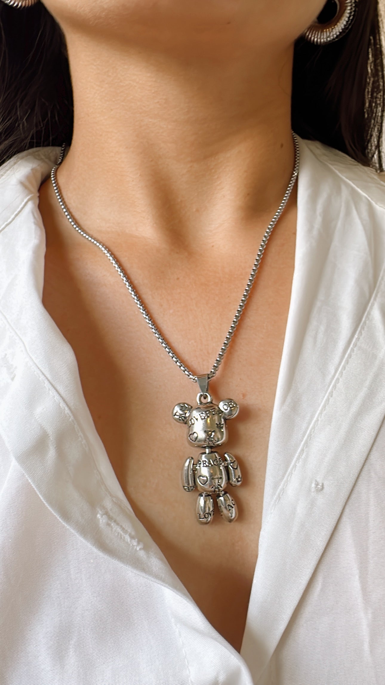 Silver Bear Necklace