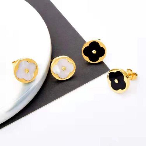Earrings Black flowers