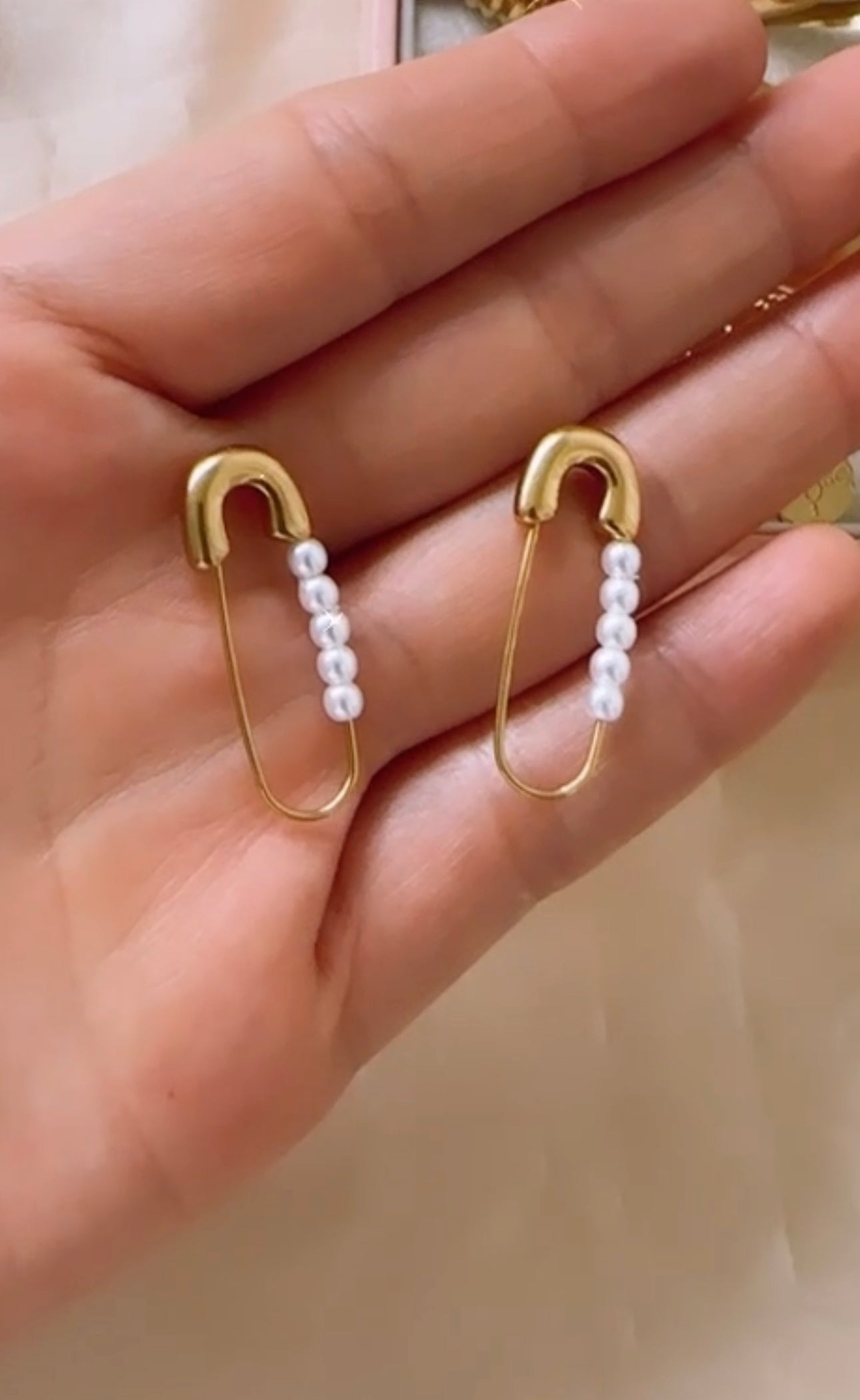 White Pearl Hook Earrings